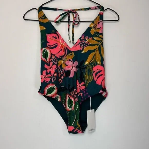 Vitamin A Bianca One Piece - Painted Jungle EcoRib BT S NWT - Picture 3 of 7